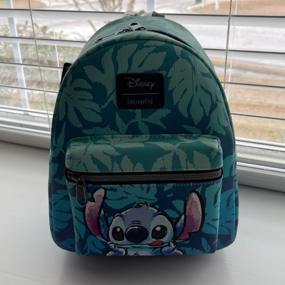 Loungefly Disney Teal Blue Green Stitch Mini Backpack New - Picture 5 of 9